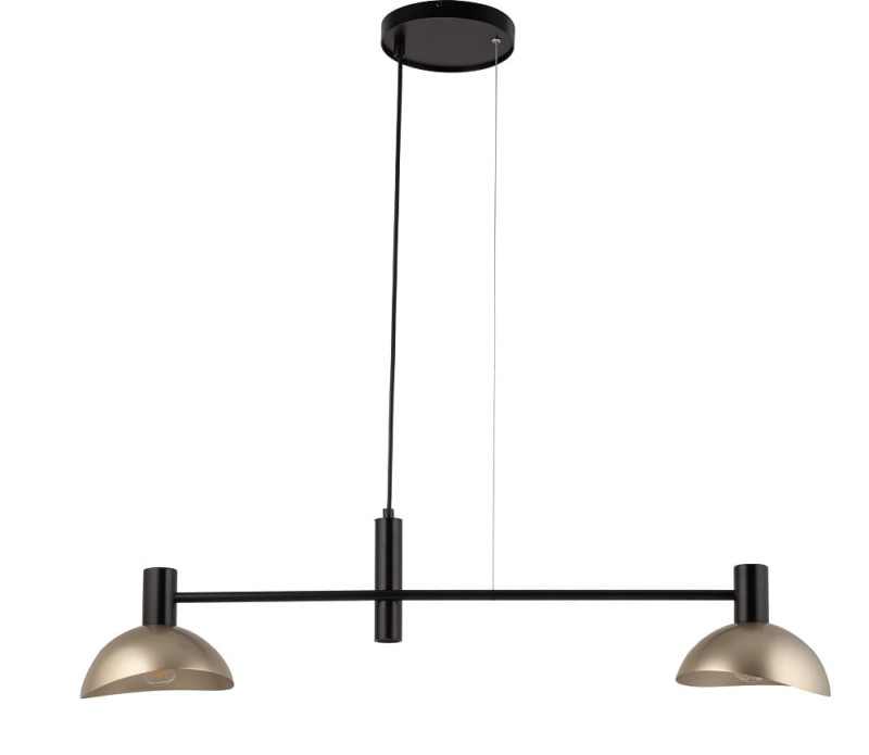 Lampa wisząca nowoczesna, czarno-złota - Artis 2 - eleganckie oświetlenie do sypialni.jpg