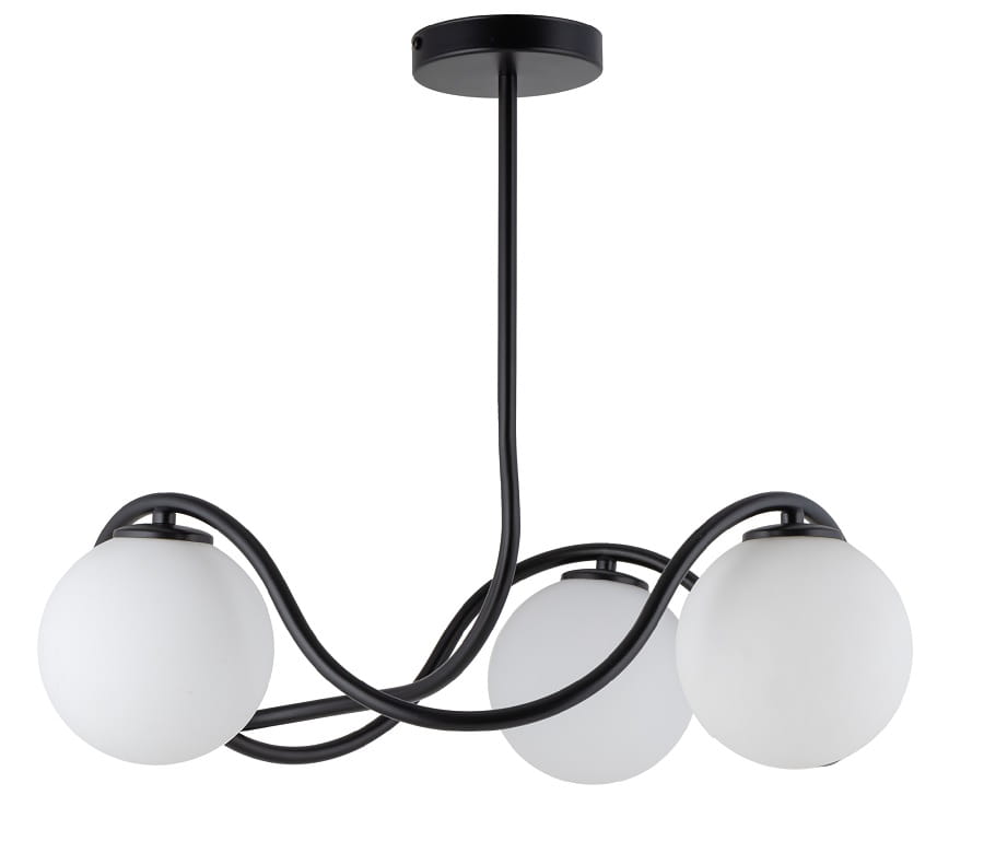 Lampa sufitowa nowoczesna Vena 3 kolor czarny, klosze białe 33674.jpg