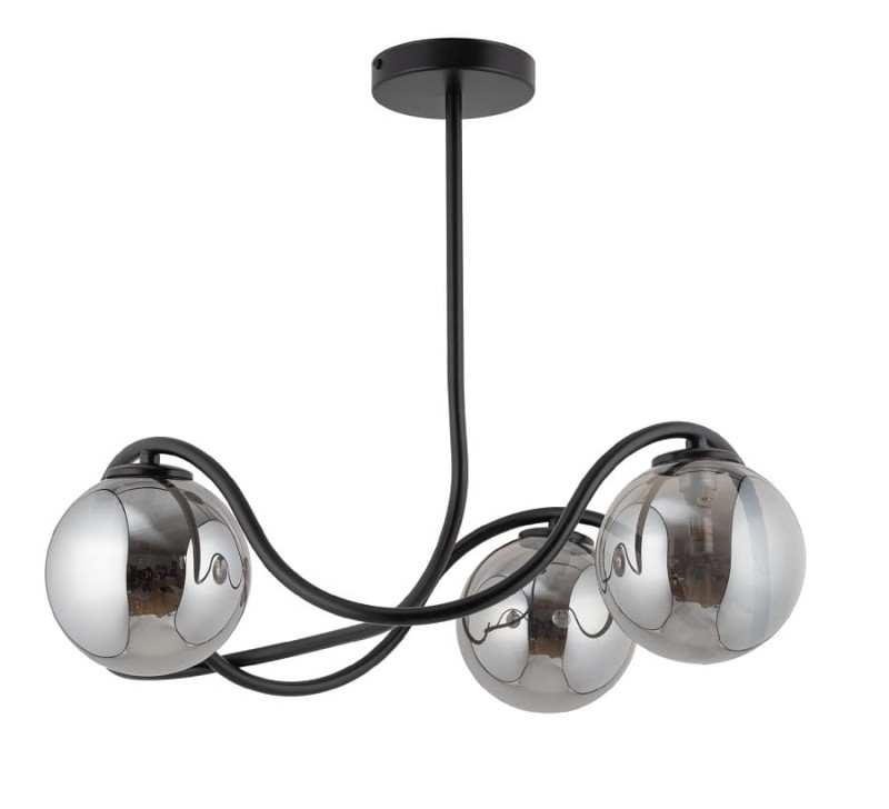 Lampa sufitowa nowoczesna Vena 3 kolor czarny, klosze szare 33685.jpg