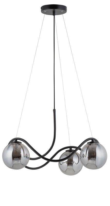 Lampa wisząca nowoczesna Vena 3 czarna, szare kule 33683.jpg