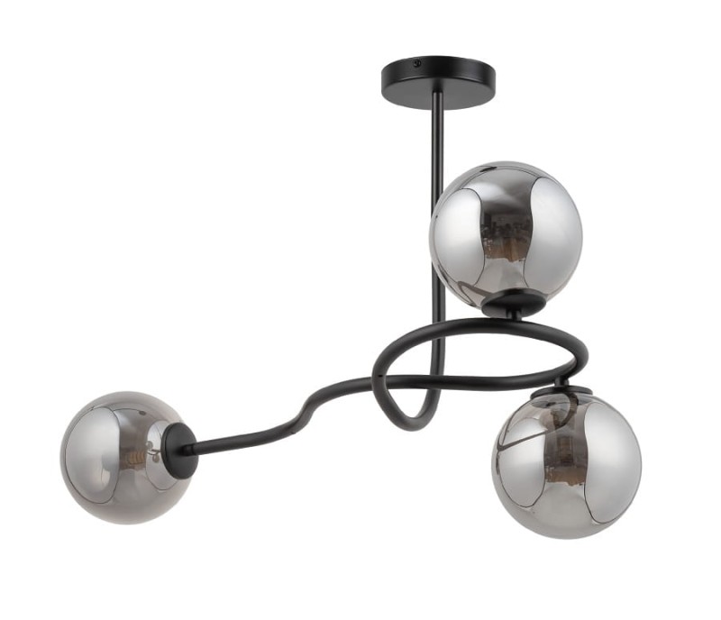 sufitowa lampa Vena 3 czarna, klosze szare, 33680.jpg