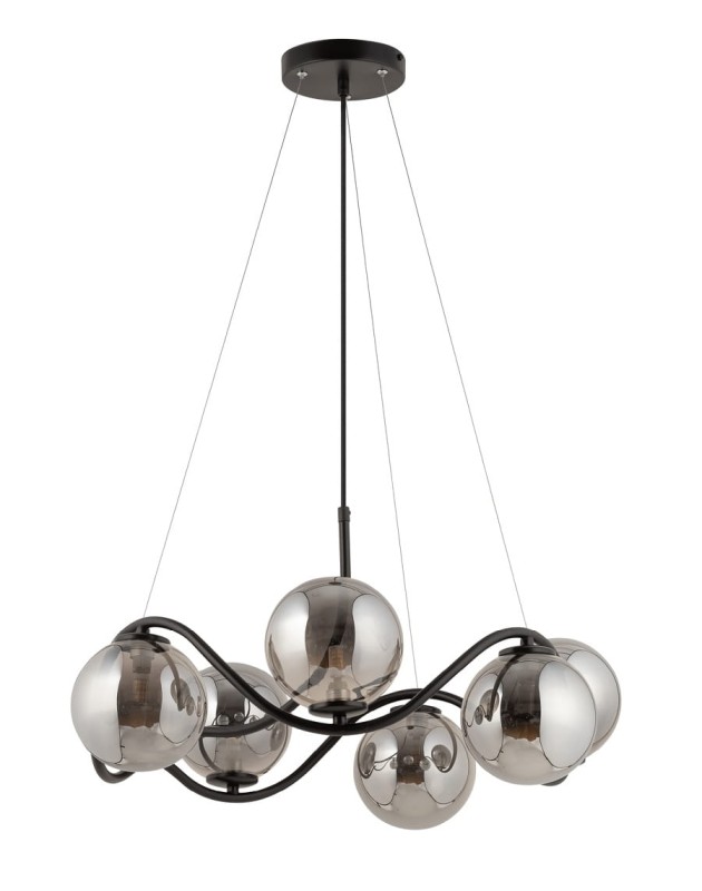 Lampa wisząca do jadalni klosze szare - Vena 6 koło, 33684.jpg