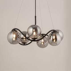 Sufitowa lampa czarna do salonu, klosze szare kule – Vena 6 koło, 33686 (2).jpg