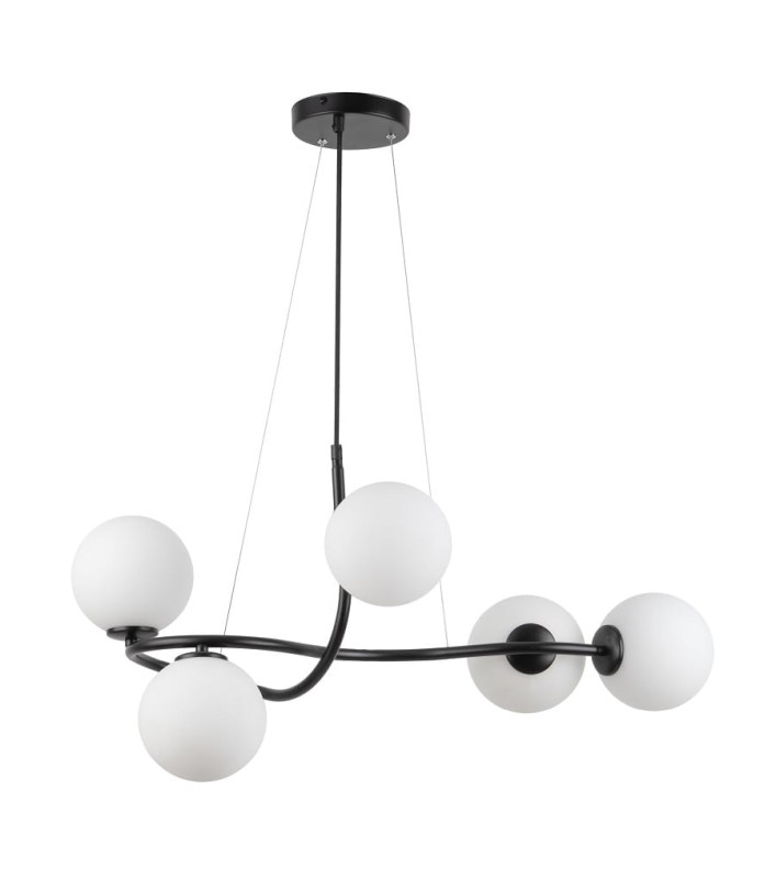 Lampa wisząca -Vena 5, białe klosze - nowoczesne oświetlenie wnętrza, 33668.jpg