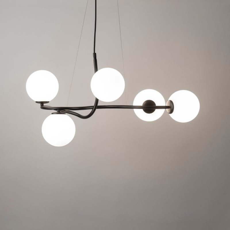 Lampa wisząca -Vena 5, białe klosze - nowoczesne oświetlenie wnętrza, 33668 (2).jpg
