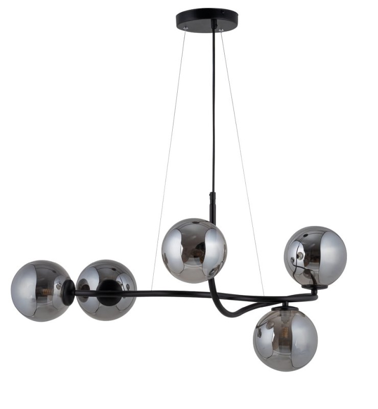 Lampa wisząca -Vena 5, szare klosze - nowoczesne oświetlenie wnętrza, 33679.jpg