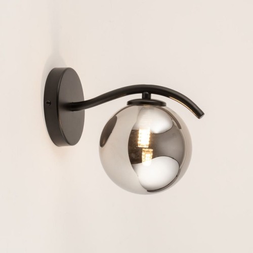 kinkiet nowoczesny pojedynczy, szara kula - Vena kinkiet 33682.jpg