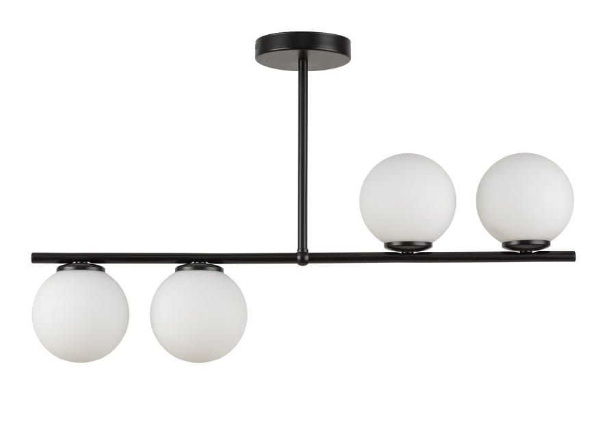 Sufitowa lampa pozioma, szklane mleczne klosze - Koral 4, 33642.jpg