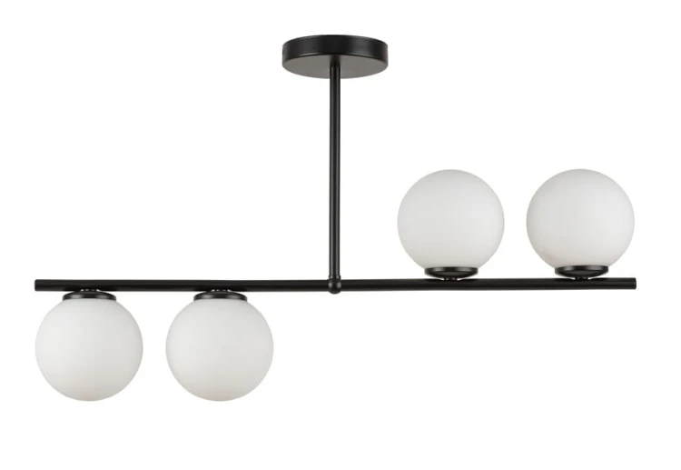 Sufitowa lampa pozioma, szklane mleczne klosze - Koral 4, 33642.jpg