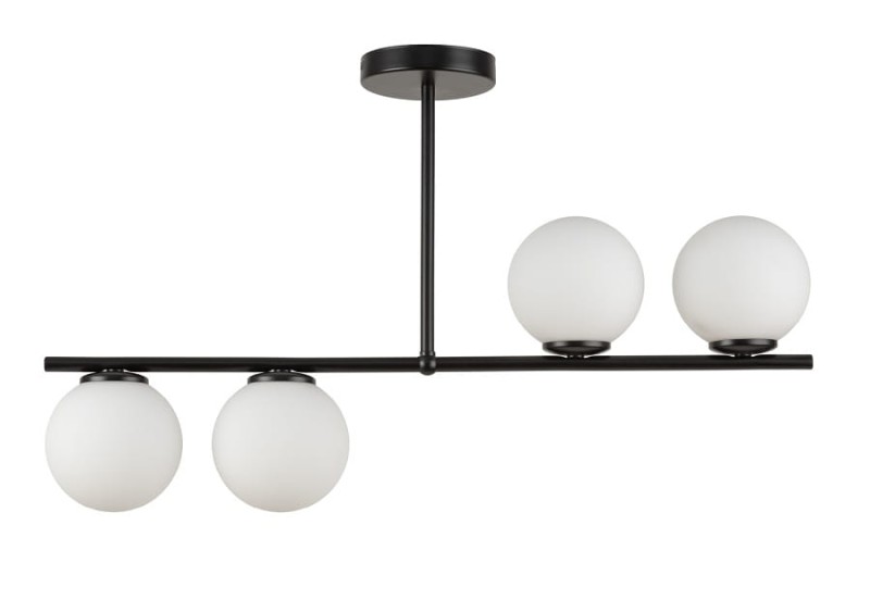 Sufitowa lampa pozioma, szklane mleczne klosze - Koral 4, 33642.jpg