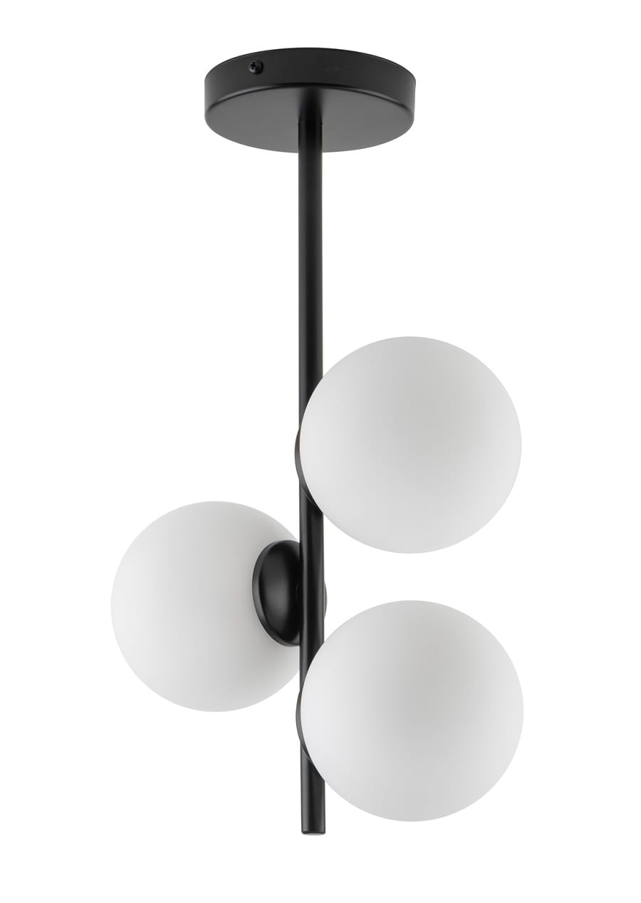 Pionowa lampa sufitowa, trzy białe klosze Koral 5 33638.jpg
