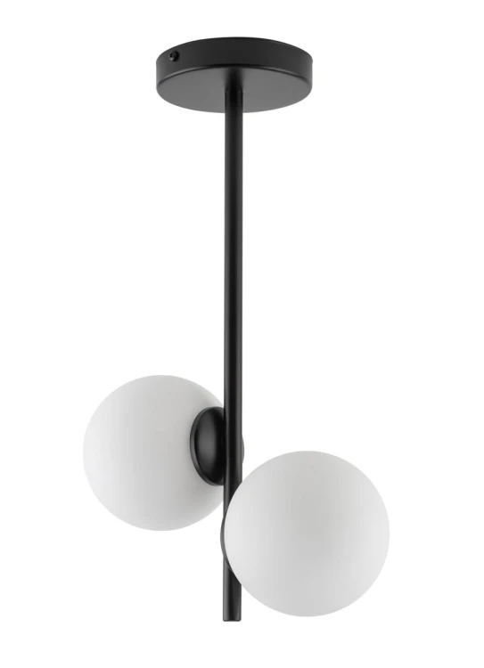 Nowoczesna lampa sufitowa pionowa, kolor czarny, dwa klosze Koral 2.jpg