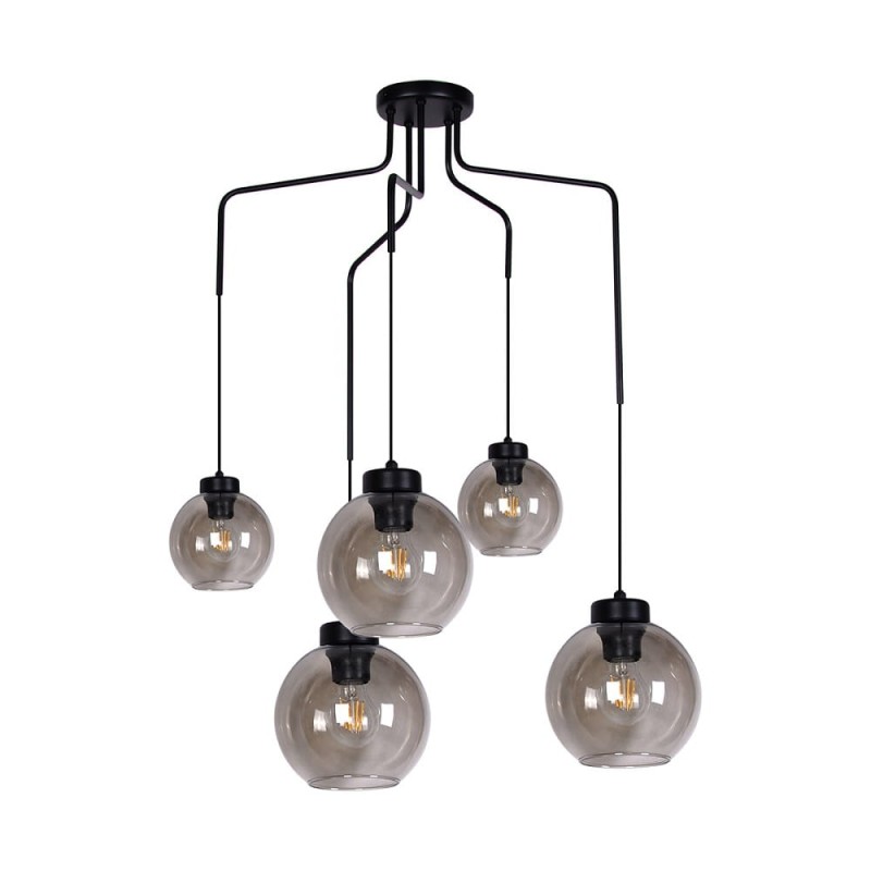 Lampa sufitowa, wisząca do pokoju, grafitowe klosze – Horik 5.jpg