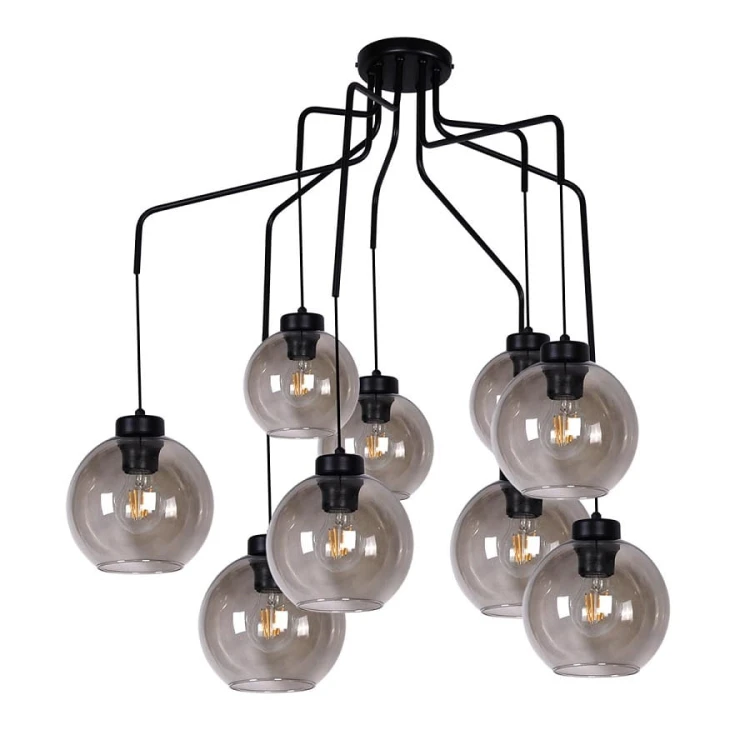 duża lampa sufitowa do salonu Horik 9, klosze grafitowe.jpg