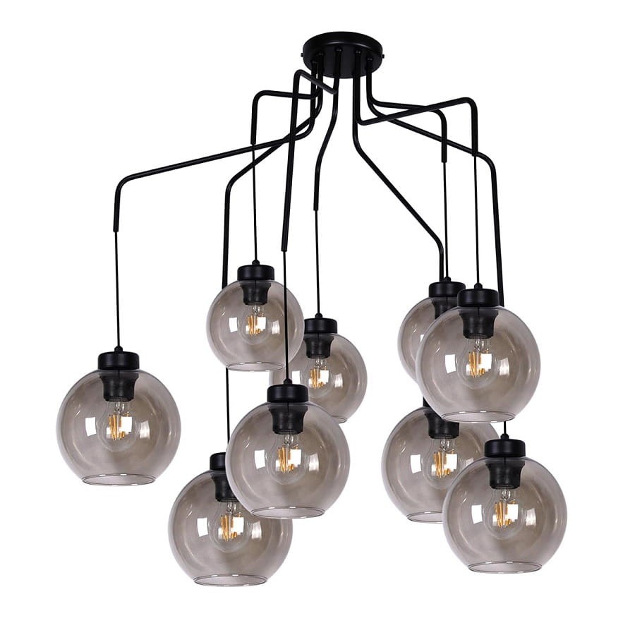 duża lampa sufitowa do salonu Horik 9, klosze grafitowe.jpg