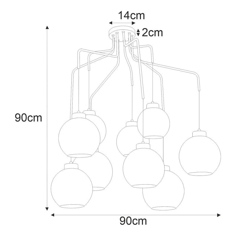 duża lampa sufitowa do salonu Horik 9, klosze grafitowe wymiary.jpg
