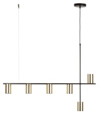 Vendo 6 czarna lampa liniowa,  nowoczesna, klosze mosiądz, długośc 90cm .jpg