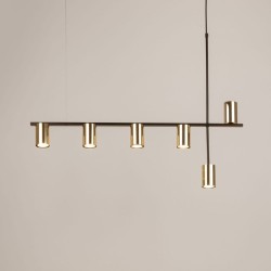 Vendo 6 czarna lampa liniowa,  nowoczesna, klosze mosiądz, długośc 90cm (2).jpg