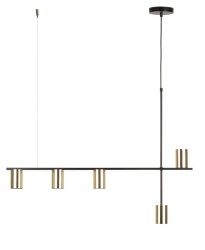 Vendo 5 czarna lampa liniowa,  nowoczesna, pięć kloszy mosiądz, długośc 90cm .jpg