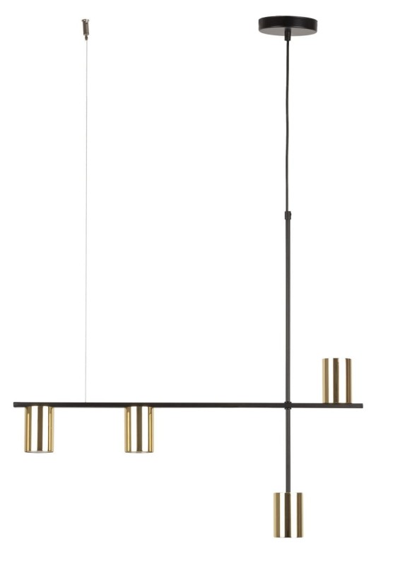 Vendo 4 czarna lampa liniowa,  nowoczesna, klosze mosiądz, długośc70cm.jpg