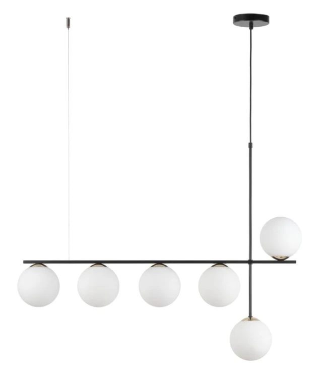 Lampa wiszaca podłużna nad stół, białe szklane klosze - Silia 6.jpg