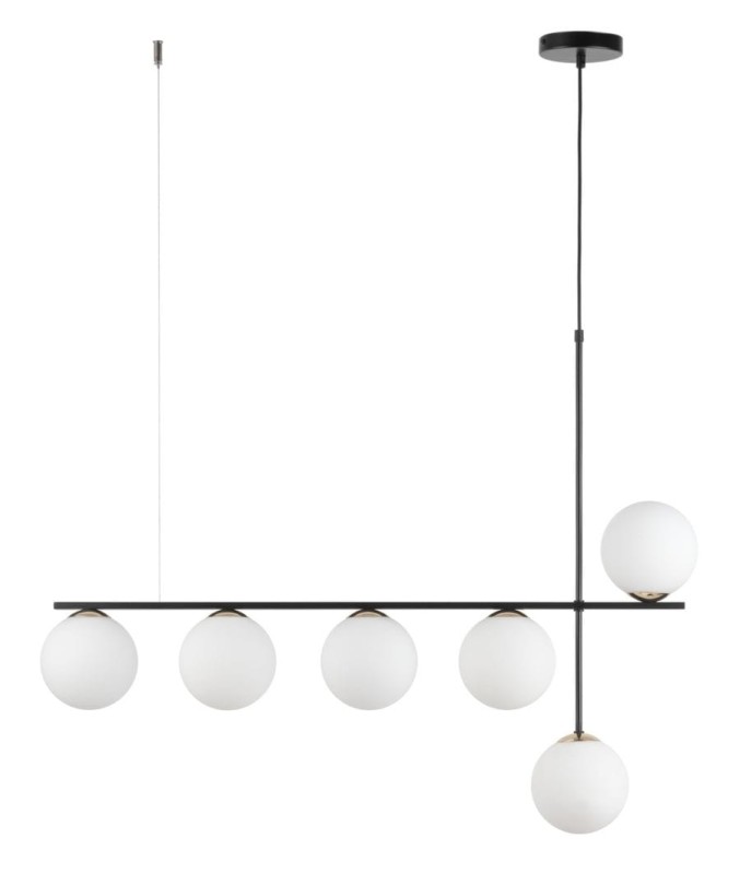 Lampa wiszaca podłużna nad stół, białe szklane klosze - Silia 6.jpg