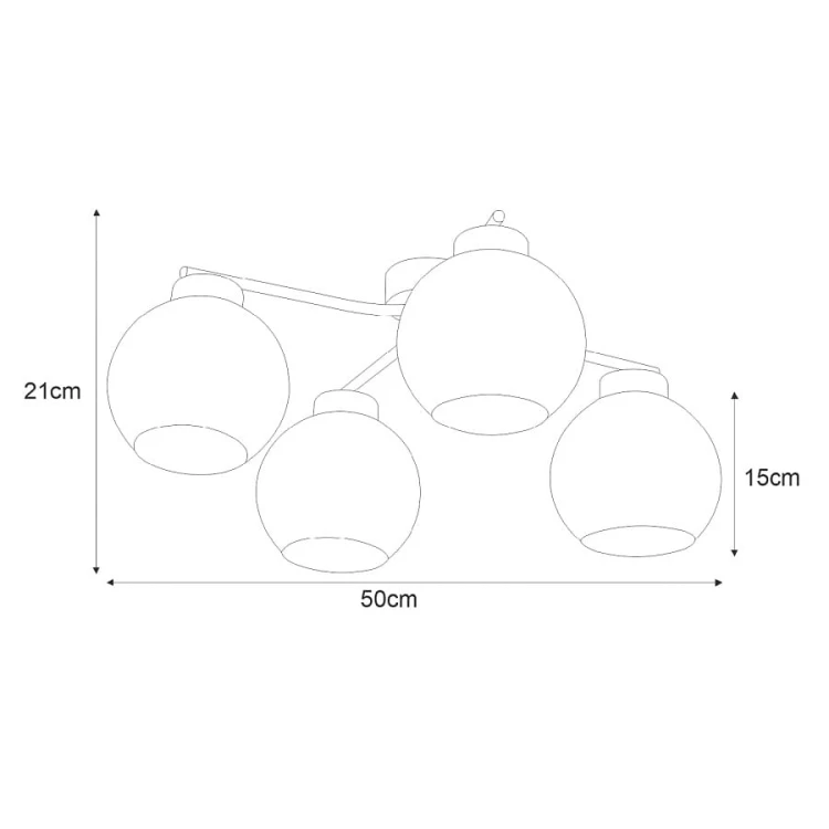 Plafon nowoczesny, lampa sufitowa, grafitowe klosze - Aiden 4 wymiary.jpg