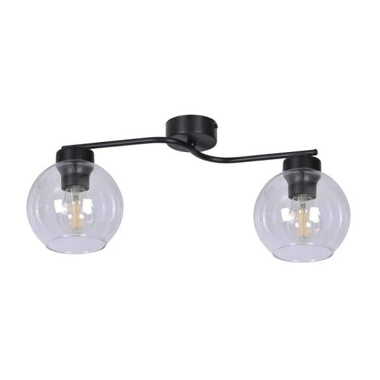 Podwójny plafon sufitowy, przezroczyste szklane klosze Aiden 2.jpg