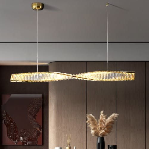 Podłużny żyrandol kryształowy Falen Long 120cm. aranżacja.jpg