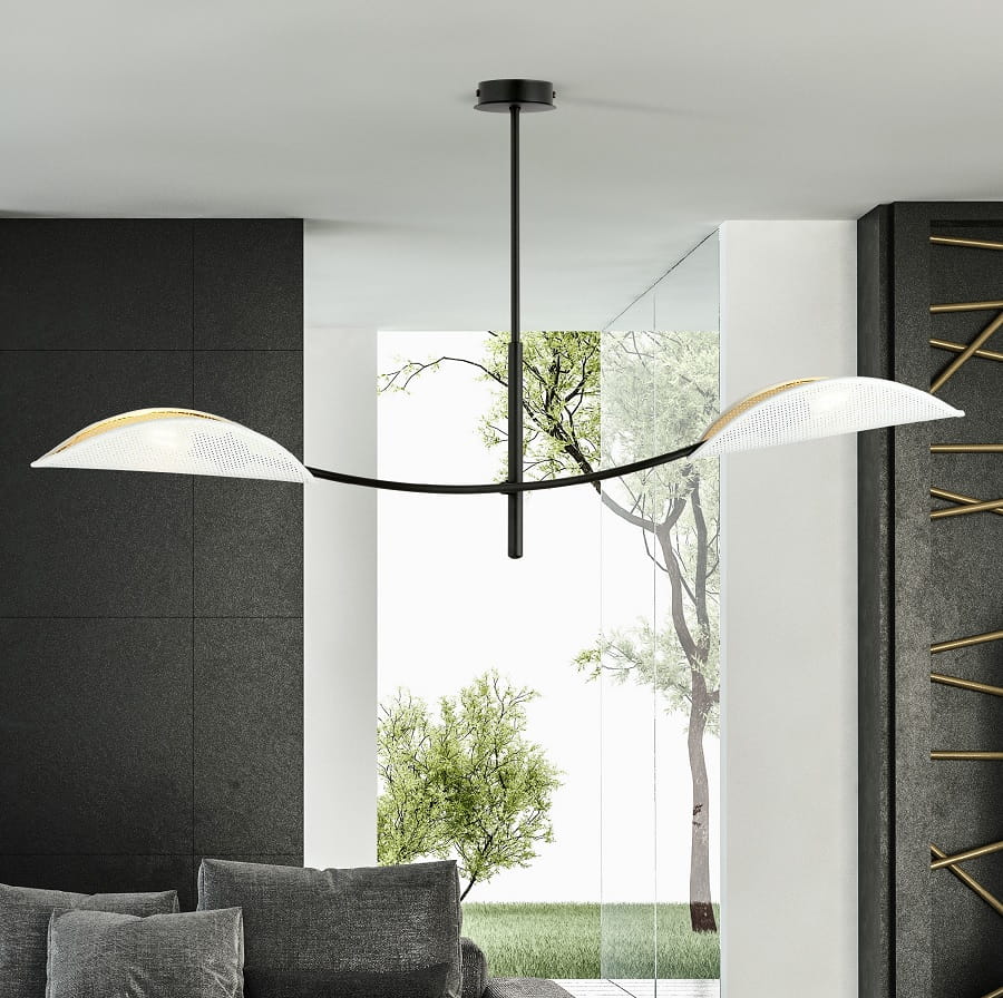 lampa sufitowa biało złota Lotus WH 2 aranżacja.jpg
