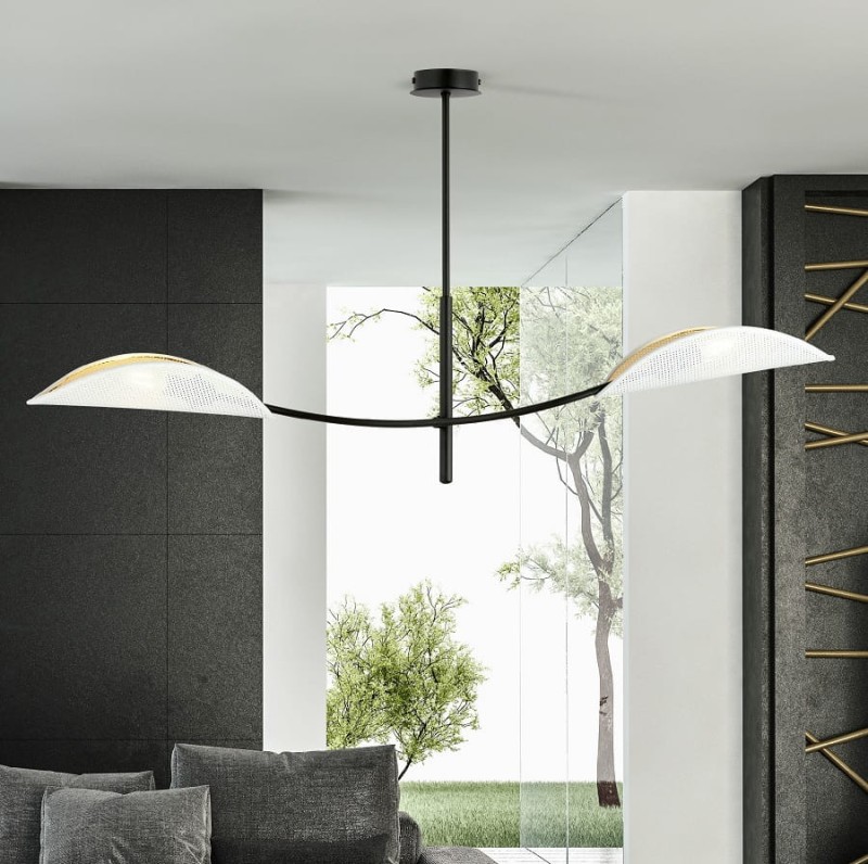 lampa sufitowa biało złota Lotus WH 2 aranżacja.jpg