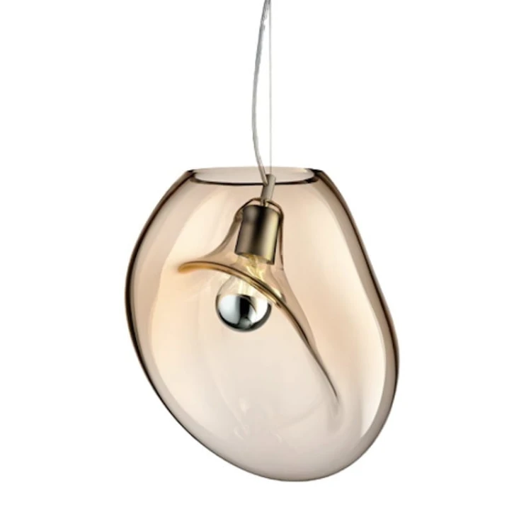 Lampa wisząca Noma z bursztynowym szklanym kloszem - elegancja w prostej formie.jpg