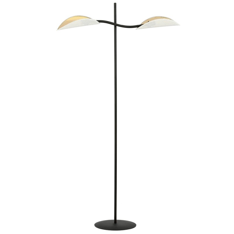 Podłogowa lampa stojąca, biało-złote klosze - Lotus PD.jpg