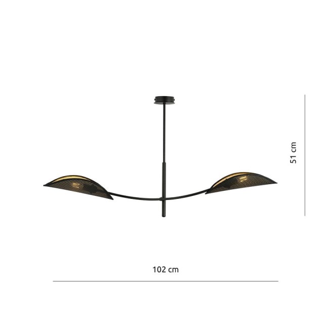 lampa sufitowa czarno- złota Lotus BL 2 aranżacja.jpg