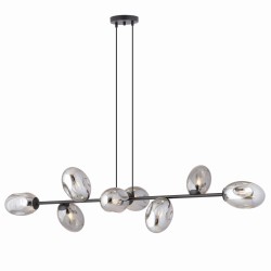 Pandora 8 GR lampa wisząca nad stół długa 140cm, klosze grafitowe.jpg