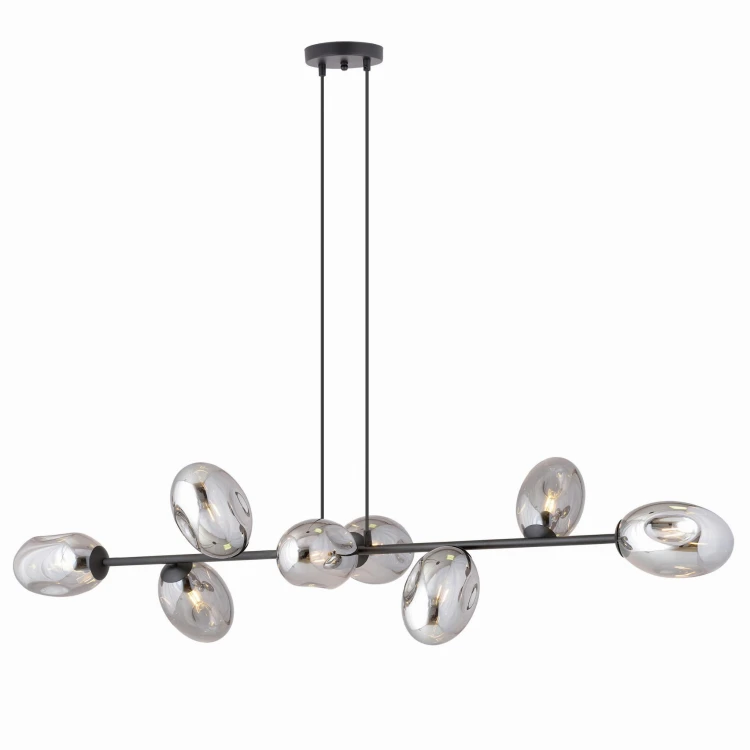 Pandora 8 GR lampa wisząca nad stół długa 140cm, klosze grafitowe.jpg