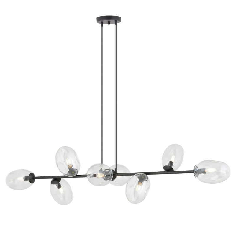 Pandora 8 BL lampa wisząca nad stół długa 140cm, klosze transparentne.jpg