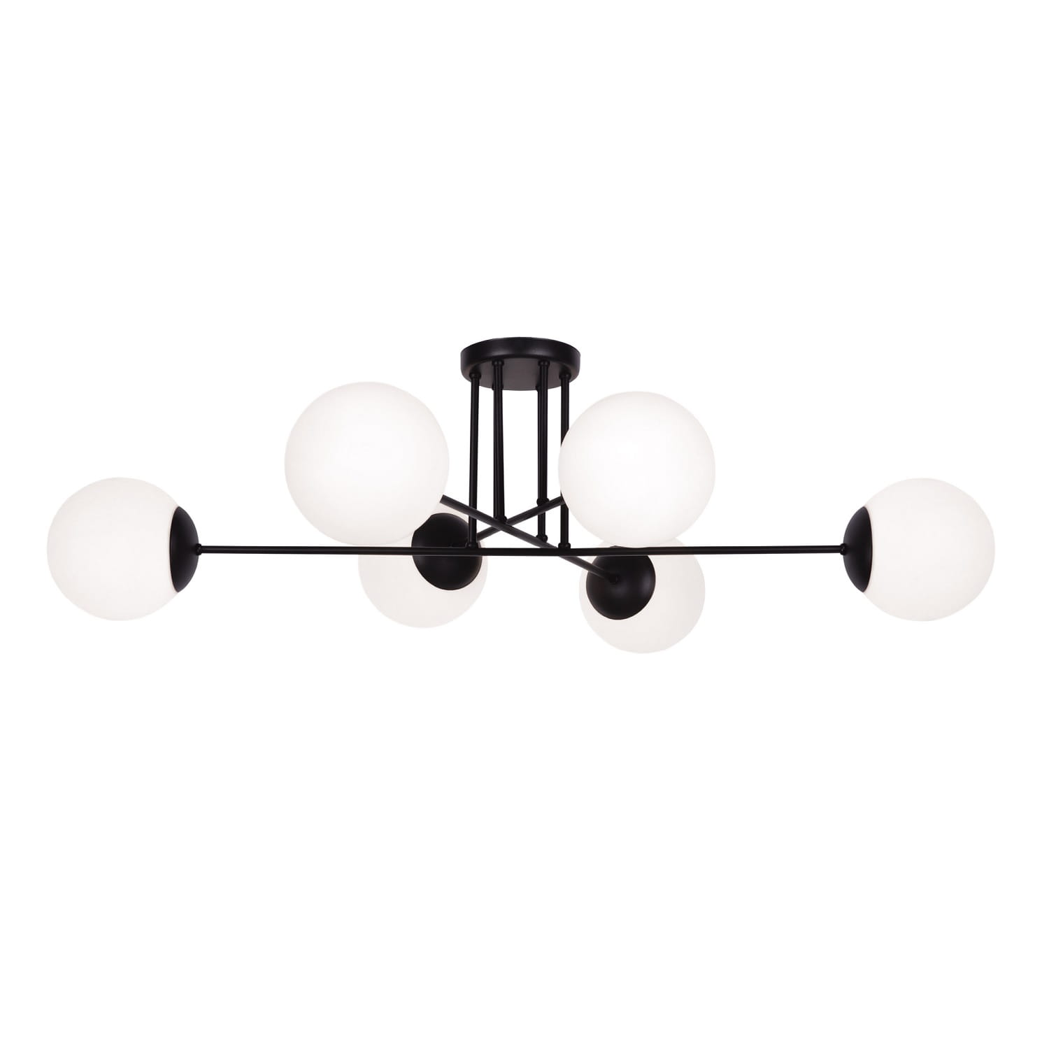 Lampa sufitowa czarna, klosze białe - Savoy 6 K-4925.jpg