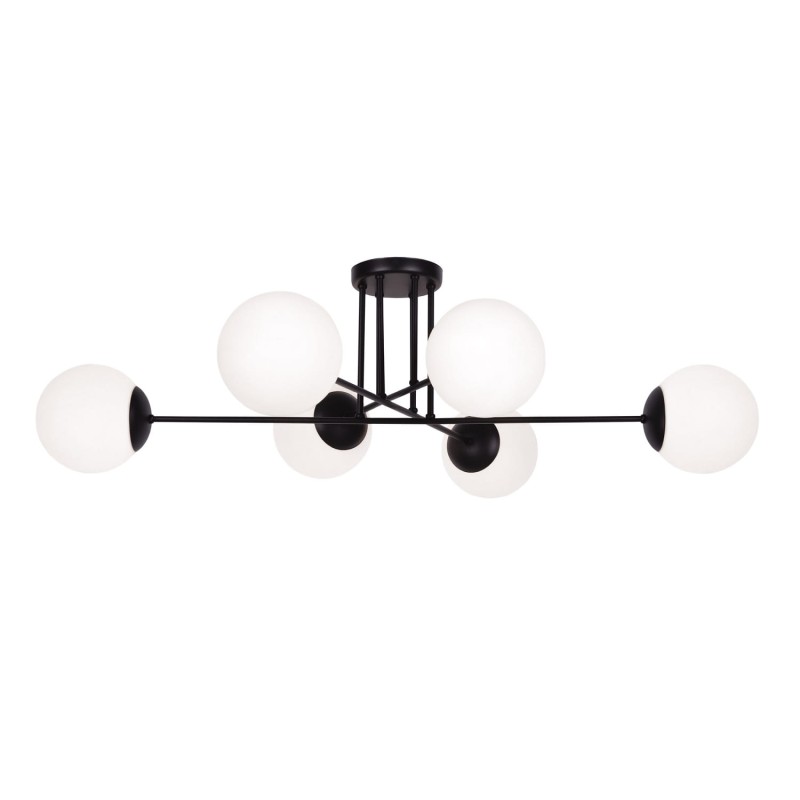 Lampa sufitowa czarna, klosze białe - Savoy 6 K-4925.jpg