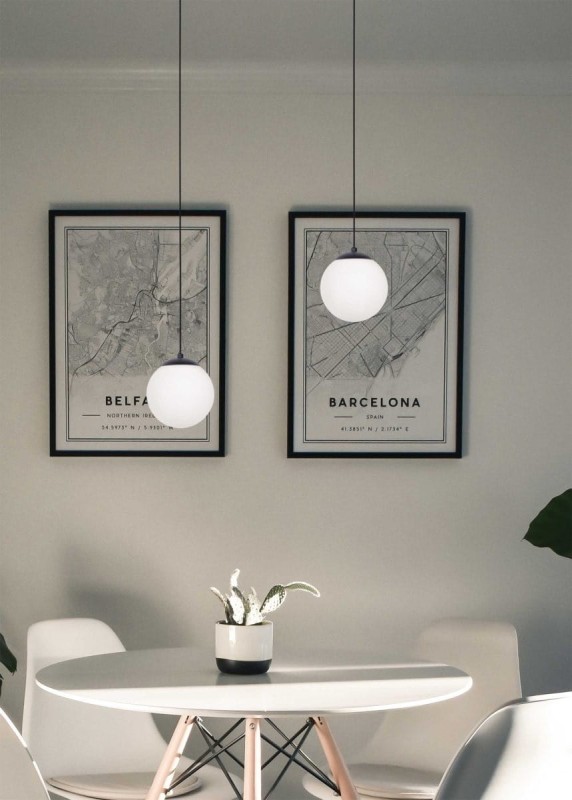 Lampa wisząca pojedyncza szklana kula, średnica 16cm - Savoy 16 aranżacja.jpg