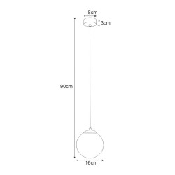 Lampa wisząca pojedyncza szklana kula, średnica 16cm - Savoy 16.wymiary.jpg