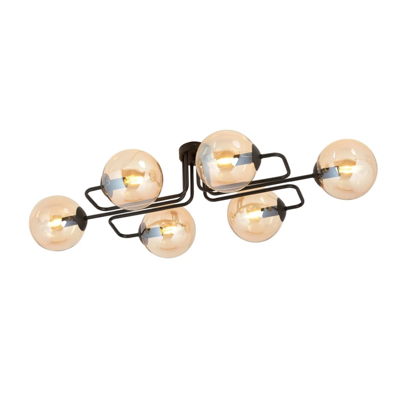 Brendi 6A BL - duży plafon, lampa sufitowa czarna, klosze bursztynowe.jpg