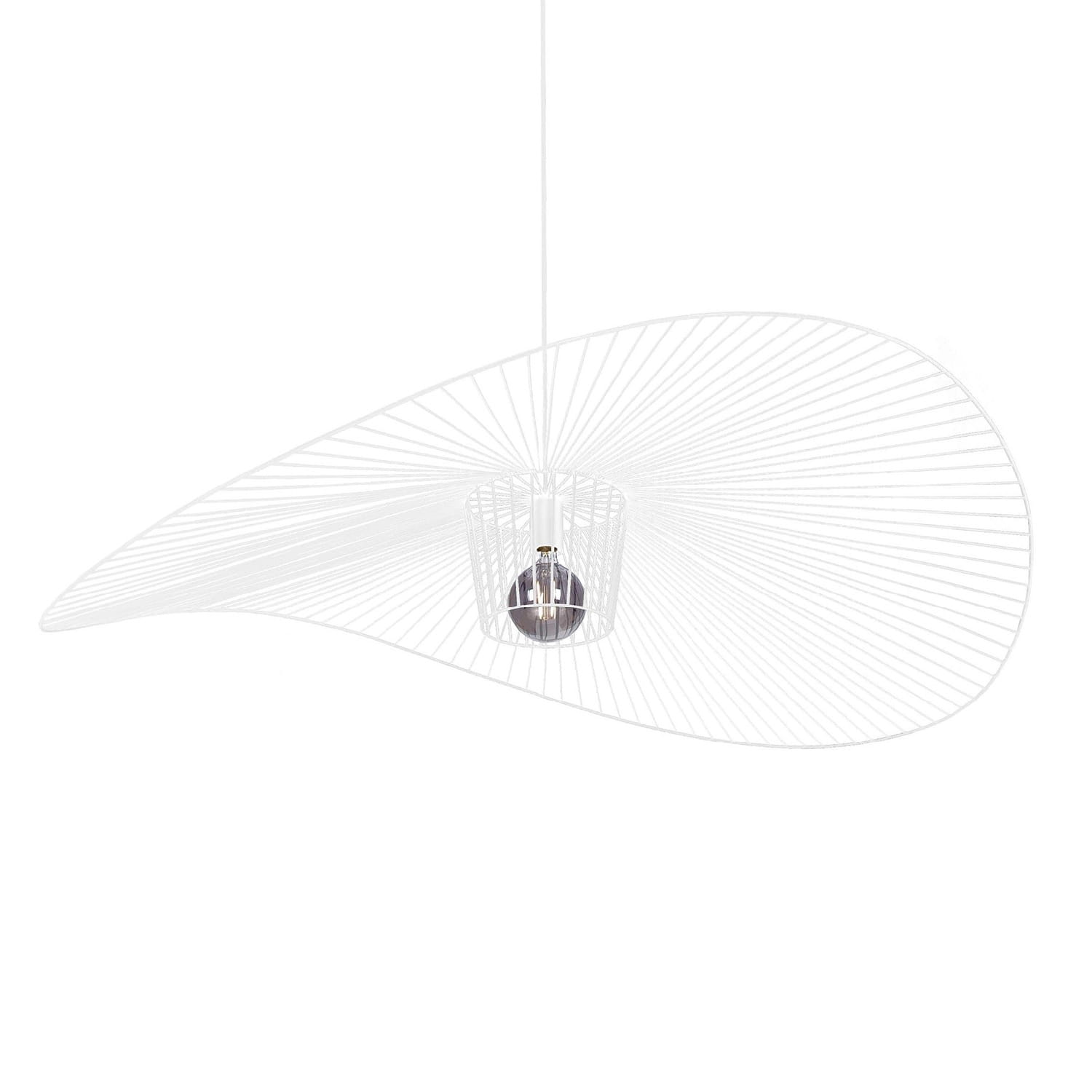 Kapelusz Biały - designerska duża lampa wisząca, żyrandol druciany..jpg