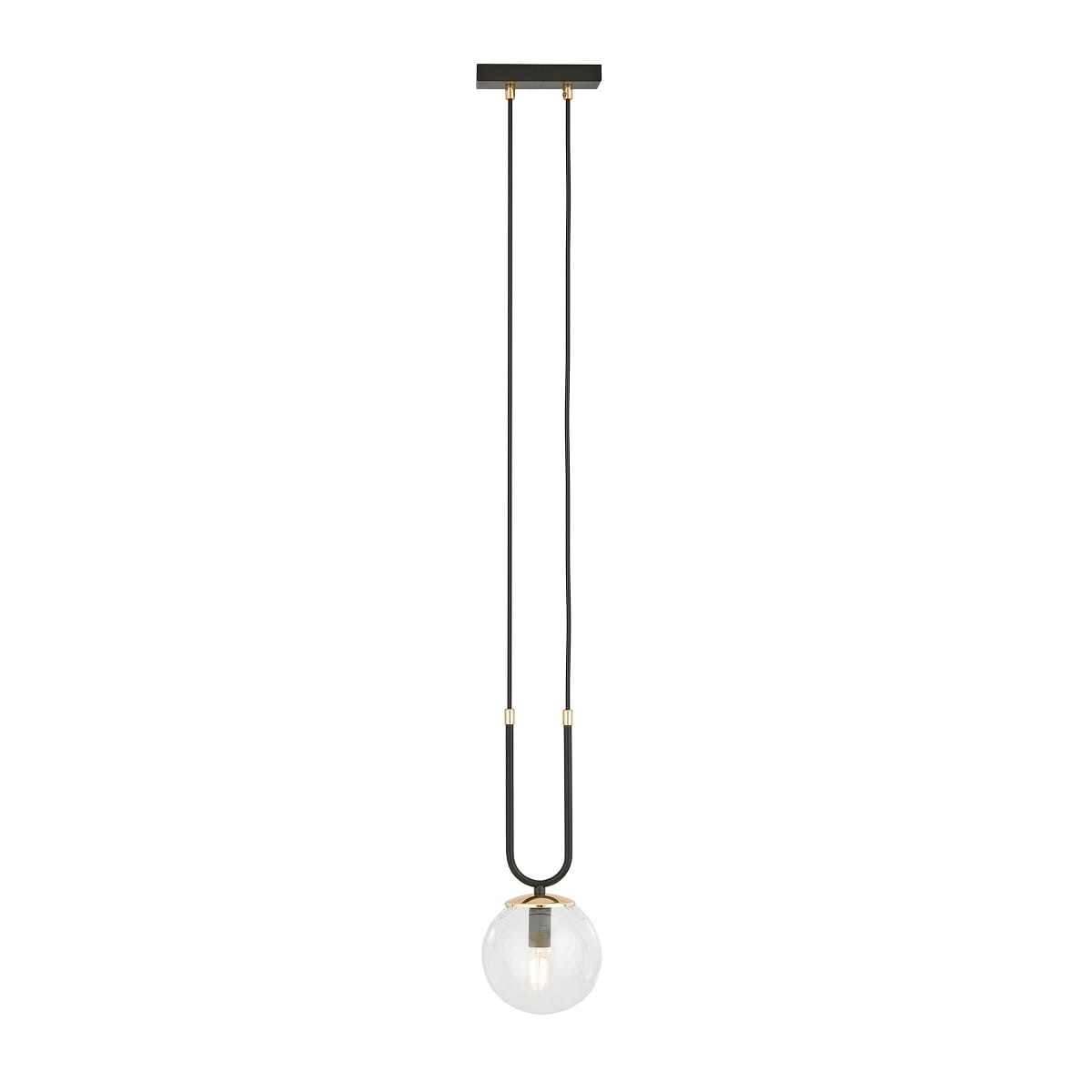 Glam 1 Black - lampa wisząca do sypialni, klosz przezroczysty.jpg