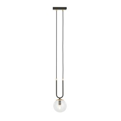 Glam 1 Black - lampa wisząca do sypialni, klosz przezroczysty.jpg