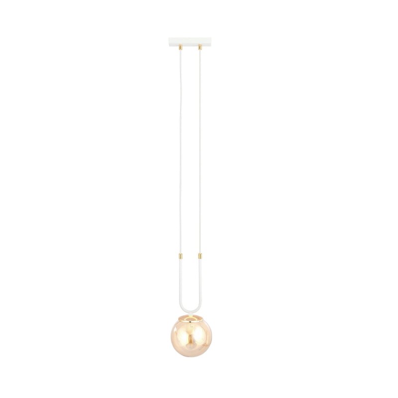 Glam 1 White - lampa wisząca glamour, klosz bursztynowy.jpg