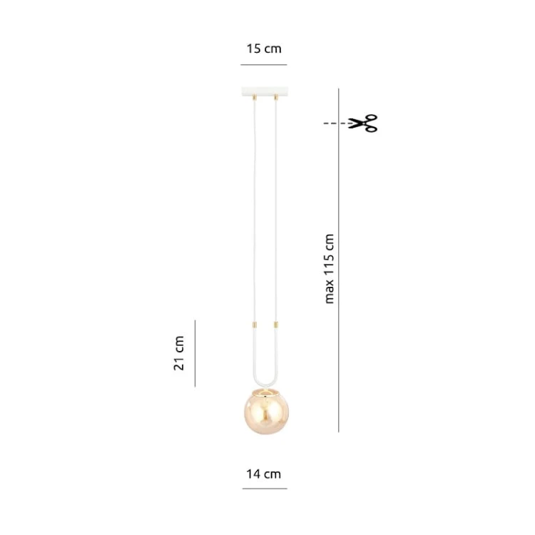 Glam 1 White - lampa wisząca glamour - wymiary.jpg