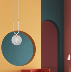 Glam 1 White - wisząca lampa z przezroczystym kloszem aranżacja.jpg
