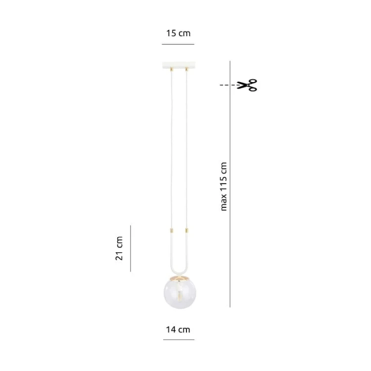 Glam 1 White - wisząca lampa z przezroczystym kloszem wymiary.jpg