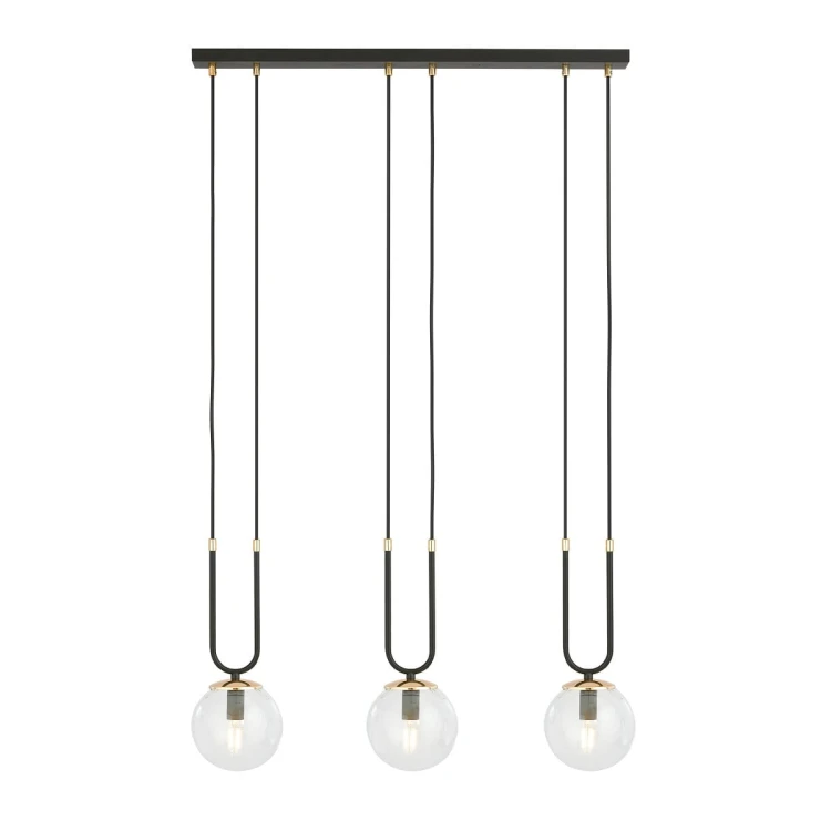 Glam 3 Black - lampa wisząca z elegancją trzech transparentnych kloszy.jpg